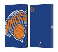Head Case Designs Officially Licensed NBA Oversized New York Knicks Logo Leather Wallet Case Compatible With Apple iPad Pro 11 M4/M5 2024/2025