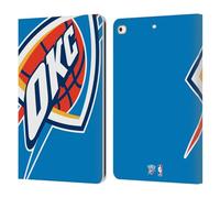 Head Case Designs Officially Licensed NBA Oversized Oklahoma City Thunder Logo Leather Wallet Case Compatible With Apple iPad 9.7 2017 / iPad 9.7 2018