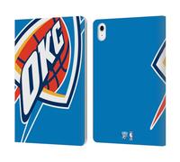 Head Case Designs Officially Licensed NBA Oversized Oklahoma City Thunder Logo Leather Wallet Case Compatible With Apple iPad Air 11 2020/2022/2024/2025