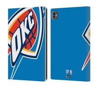 Head Case Designs Officially Licensed NBA Oversized Oklahoma City Thunder Logo Leather Wallet Case Compatible With Apple iPad Pro 11 M4/M5 2024/2025