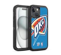 Head Case Designs Officially Licensed NBA Oversized Oklahoma City Thunder Logo Ultra-Armoured Shockproof Case [Military Grade Protection] Compatible With Apple iPhone 15