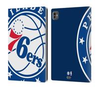Head Case Designs Officially Licensed NBA Oversized Philadelphia 76ers Logo Leather Wallet Case Compatible With Apple iPad Pro 11 M4/M5 2024/2025
