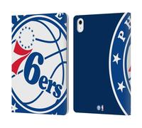 Head Case Designs Officially Licensed NBA Oversized Philadelphia 76ers Logo Leather Wallet Case Compatible With Apple iPad Air 11 2020/2022/2024/2025