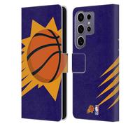 Head Case Designs Officially Licensed NBA Oversized Phoenix Suns Logo Leather Wallet Case Compatible With Samsung Galaxy S25 Ultra