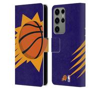 Head Case Designs Officially Licensed NBA Oversized Phoenix Suns Logo Leather Wallet Case Compatible With Samsung Galaxy S23 Ultra 5G