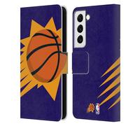 Head Case Designs Officially Licensed NBA Oversized Phoenix Suns Logo Leather Wallet Case Compatible With Samsung Galaxy S22 5G