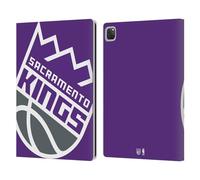 Head Case Designs Officially Licensed NBA Oversized Sacramento Kings Logo Leather Wallet Case Compatible With Apple iPad Pro 12.9 2020/2021/2022