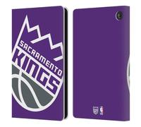 Head Case Designs Officially Licensed NBA Oversized Sacramento Kings Logo Leather Wallet Case Compatible With Amazon Fire 7 2022