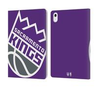 Head Case Designs Officially Licensed NBA Oversized Sacramento Kings Logo Leather Wallet Case Compatible With Apple iPad Air 11 2020/2022/2024/2025