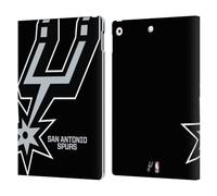 Head Case Designs Officially Licensed NBA Oversized San Antonio Spurs Logo Leather Wallet Case Compatible With Apple iPad 10.2 2019/2020/2021