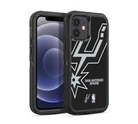 Head Case Designs Officially Licensed NBA Oversized San Antonio Spurs Logo Ultra-Armoured Shockproof Case [Military Grade Protection] Compatible With Apple iPhone 12 / iPhone 12 Pro