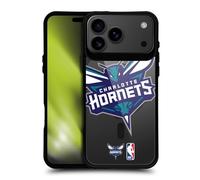Head Case Designs Officially Licensed NBA Oversized Text Charlotte Hornets Logo Black Shockproof Bumper Case [Military Grade] Compatible with Apple iPhone 17 Pro Max and Compatible with MagSafe