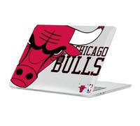 Head Case Designs Officially Licensed NBA Oversized Text Chicago Bulls Logo Clear Glitter Hard Crystal Armour Laptop Case compatible with MacBook Air 13.6" A2681/A3113/A3240 2022/2024/2025