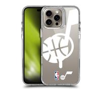 Head Case Designs Officially Licensed NBA Oversized Text Utah Jazz Logo Shockproof Bumper Case [Military Grade Protection] Compatible with Apple iPhone 16 Pro Max and Compatible with MagSafe