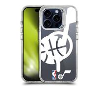 Head Case Designs Officially Licensed NBA Oversized Text Utah Jazz Logo Shockproof Bumper Case [Military Grade Protection] Compatible with Apple iPhone 15 Pro and Compatible with MagSafe