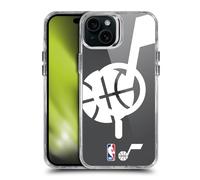 Head Case Designs Officially Licensed NBA Oversized Text Utah Jazz Logo Shockproof Bumper Case [Military Grade Protection] Compatible with Apple iPhone 15 Plus and Compatible with MagSafe