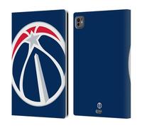 Head Case Designs Officially Licensed NBA Oversized Washington Wizards Logo Leather Wallet Case Compatible With Apple iPad Pro 11 M4/M5 2024/2025