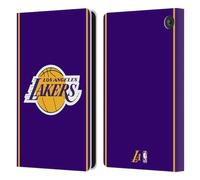 Head Case Designs Officially Licensed NBA Purple Design Los Angeles Lakers Logo Leather Wallet Case Compatible With Amazon Fire 7 2022