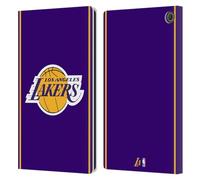 Head Case Designs Officially Licensed NBA Purple Design Los Angeles Lakers Logo Leather Wallet Case Compatible With Amazon Fire Max 11 2023
