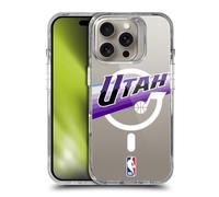 Head Case Designs Officially Licensed NBA Purple Design Text Utah Jazz Logo Shockproof Bumper Case [Military Grade Protection] Compatible with Apple iPhone 16 Pro and Compatible with MagSafe