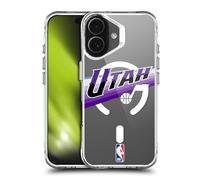 Head Case Designs Officially Licensed NBA Purple Design Text Utah Jazz Logo Shockproof Bumper Case [Military Grade Protection] Compatible with Apple iPhone 17 and Compatible with MagSafe