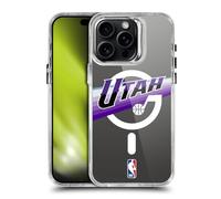 Head Case Designs Officially Licensed NBA Purple Design Text Utah Jazz Logo Shockproof Bumper Case [Military Grade Protection] Compatible with Apple iPhone 15 Pro Max and Compatible with MagSafe