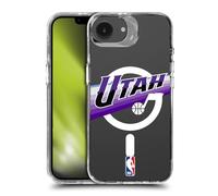 Head Case Designs Officially Licensed NBA Purple Design Text Utah Jazz Logo Shockproof Bumper Case [Military Grade] Compatible with Apple iPhone 16e / Apple iPhone 17e and Compatible with MagSafe