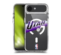 Head Case Designs Officially Licensed NBA Purple Design Text Utah Jazz Logo Shockproof Bumper Case [Military Grade Protection] Compatible with Apple iPhone 17 Air and Compatible with MagSafe
