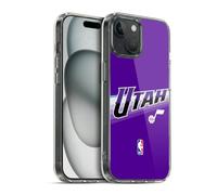 Head Case Designs Officially Licensed NBA Purple Design Utah Jazz Logo Gel Case [Military Grade Protection] Compatible with Apple iPhone 15 and Compatible with MagSafe