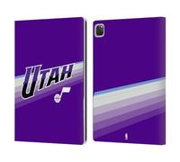 Head Case Designs Officially Licensed NBA Purple Design Utah Jazz Logo Leather Wallet Case Compatible With Apple iPad Pro 12.9 2020/2021/2022