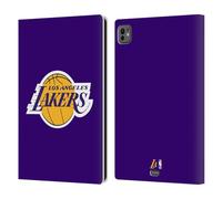 Head Case Designs Officially Licensed NBA Purple Los Angeles Lakers Logo Leather Wallet Case Compatible With Apple iPad Pro 11 M4/M5 2024/2025