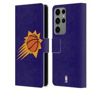 Head Case Designs Officially Licensed NBA Purple Phoenix Suns Logo Leather Wallet Case Compatible With Samsung Galaxy S23 Ultra 5G
