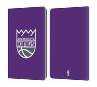 Head Case Designs Officially Licensed NBA Purple Sacramento Kings Logo Leather Wallet Case Compatible With Kindle Paperwhite 1/2 / 3