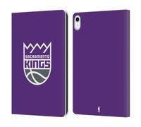 Head Case Designs Officially Licensed NBA Purple Sacramento Kings Logo Leather Wallet Case Compatible With Apple iPad 10.9 2022/2025