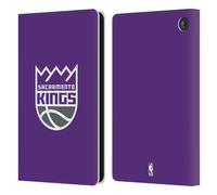 Head Case Designs Officially Licensed NBA Purple Sacramento Kings Logo Leather Wallet Case Compatible With Amazon Fire 7 2022