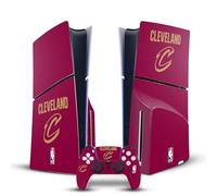 Head Case Designs Officially Licensed NBA Red Design Cleveland Cavaliers Logo Vinyl Sticker Gaming Skin Decal Compatible With Sony PlayStation 5 PS5 Slim Disc Edition Console & DualSense Controller
