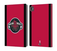 Head Case Designs Officially Licensed NBA Red Design Houston Rockets Logo Leather Wallet Case Compatible With Apple iPad Pro 11 M4/M5 2024/2025