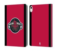 Head Case Designs Officially Licensed NBA Red Design Houston Rockets Logo Leather Wallet Case Compatible With Apple iPad 10.9 2022/2025