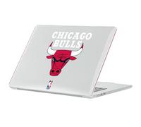 Head Case Designs Officially Licensed NBA Red Design Text Chicago Bulls Logo Clear Glitter Hard Crystal Armour Laptop Case compatible with MacBook Air 13.6" A2681/A3113/A3240 2022/2024/2025