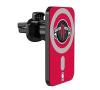 Head Case Designs Officially Licensed NBA Red Houston Rockets Logo Magnetic Car Mount with Wireless Charger 15W Fast Charging Compatible with MagSafe iPhone and Android Qi Devices (Black)