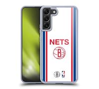 Head Case Designs Officially Licensed NBA Retro Design Brooklyn Nets Logo Gel Case [Military Grade Protection] Compatible with Samsung Galaxy S22+ 5G and Compatible with MagSafe
