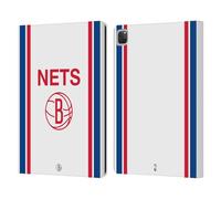 Head Case Designs Officially Licensed NBA Retro Design Brooklyn Nets Logo Leather Wallet Case Compatible With Apple iPad Pro 12.9 2020/2021/2022
