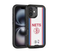Head Case Designs Officially Licensed NBA Retro Design Brooklyn Nets Logo Ultra-Armoured Shockproof Case [Military Grade Protection] Compatible With Apple iPhone 16