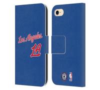 Head Case Designs Officially Licensed NBA Retro Design Los Angeles Clippers Logo Leather Wallet Case Compatible With Apple iPhone 7/8 / SE 2020 & 2022