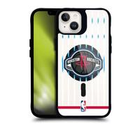 Head Case Designs Officially Licensed NBA Retro Design Text Houston Rockets Logo Black Shockproof Bumper Case [Military Grade Protection] Compatible with Apple iPhone 14 and Compatible with MagSafe