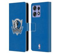 Head Case Designs Officially Licensed NBA Royal Blue Dallas Mavericks Logo Leather Wallet Case Compatible With Motorola Edge 50 Pro
