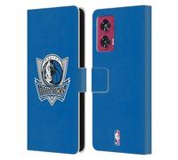 Head Case Designs Officially Licensed NBA Royal Blue Dallas Mavericks Logo Leather Wallet Case Compatible With Motorola Edge 50 Fusion
