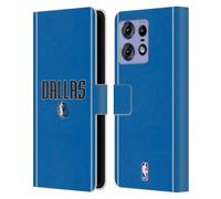 Head Case Designs Officially Licensed NBA Royal Blue Design Dallas Mavericks Logo Leather Wallet Case Compatible With Motorola Edge 50 Pro