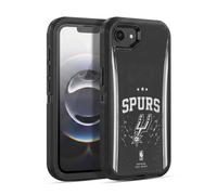 Head Case Designs Officially Licensed NBA Silver Line San Antonio Spurs Ultra-Armoured Shockproof Case [Military Grade Protection] Compatible With Apple iPhone 16e / iPhone 17e
