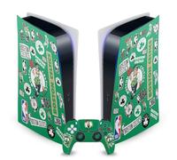 Head Case Designs Officially Licensed NBA Sticker Collage Boston Celtics Vinyl Faceplate Gaming Skin Decal Compatible With Sony PlayStation 5 PS5 Digital Edition Console and DualSense Controller